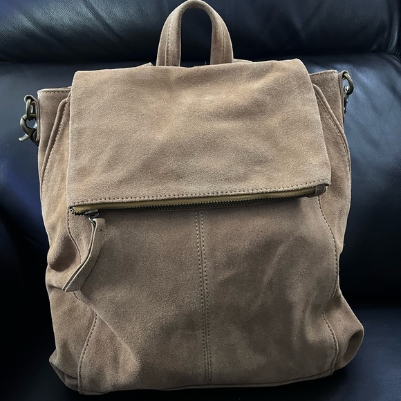 NWT FREE PEOPLE Camilla Suede Backpack Bronze Brown - Picture 6 of 8